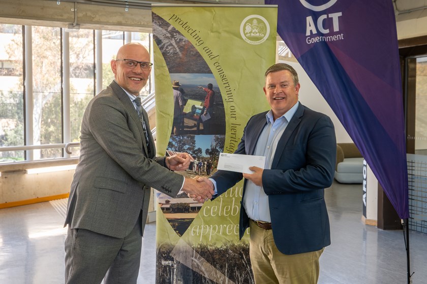 Raiders Chief Operating Officer Jason Mathie collecting a grant on behalf of CDRL. 