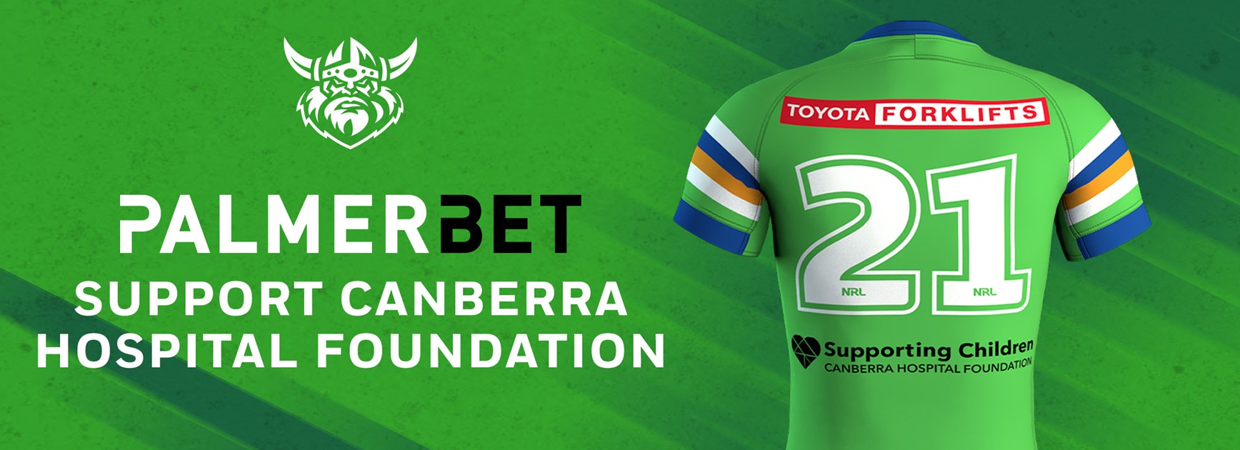 Palmerbet give up jersey branding position for sick kids (Canberra Hospital Foundation)
