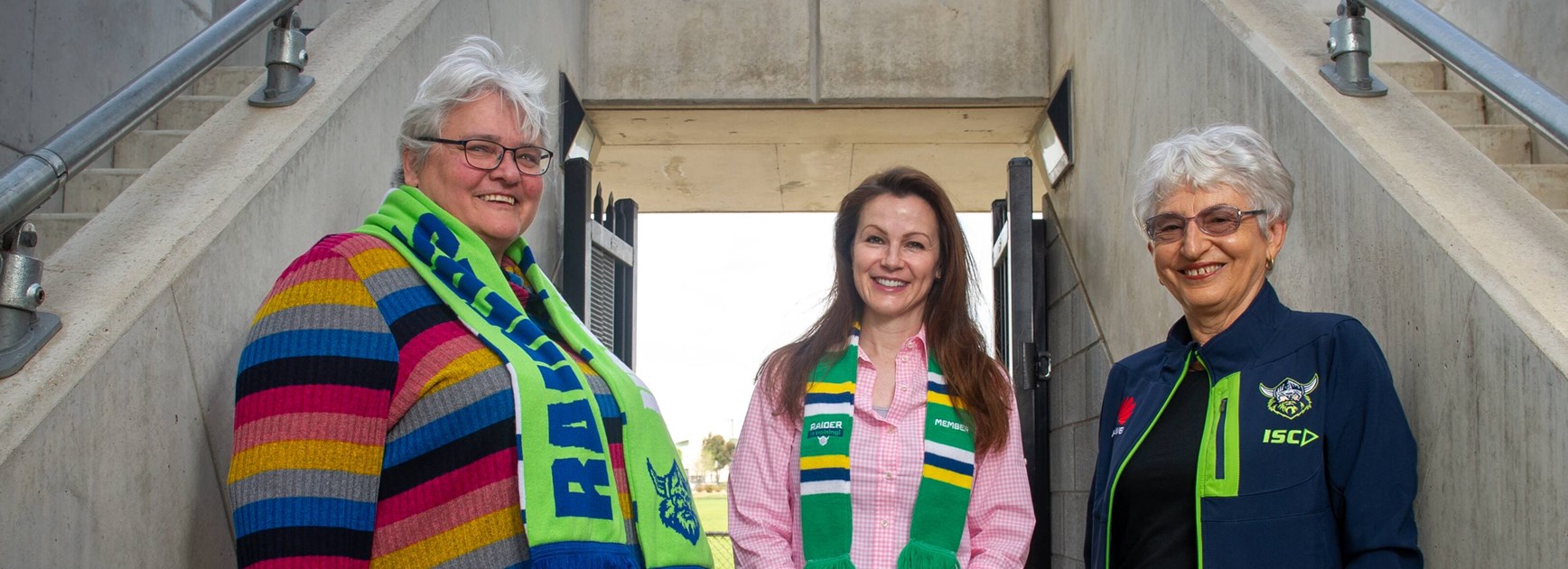 Bronwyn Fagan (Centre) with fellow Raiders Board Members Katrina Fanning and Yvonne Gillett