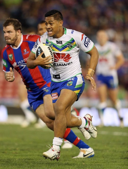 Digital Image by Robb Cox Â© nrlphotos.com : Anthony Milford : NRL Rugby League - Round 2 - Newcastle Knights V Canberra Raiders at Hunter Stadium, Sunday the 16th of March 2014.