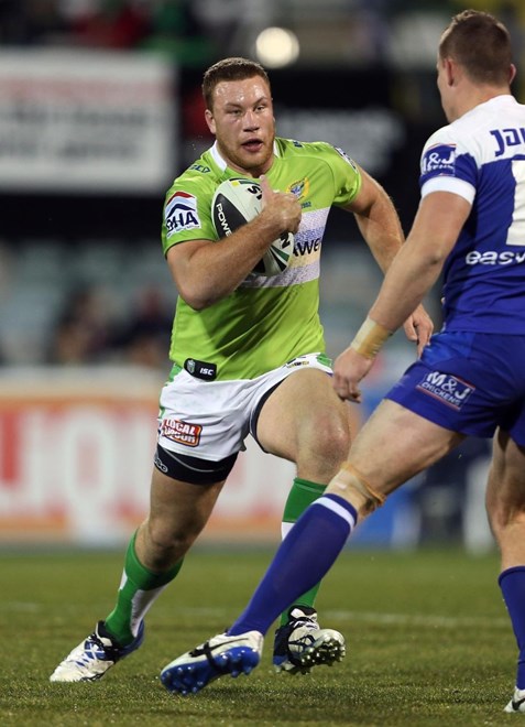 Digital Pic by Robb Cox Â© NRLPhotos.com: Shannon Boyd : NRL Rugby League, Canberra Raiders V Canterbury Bankstown Bulldogs at Canberra Stadium, Friday the 20th of June 2014.