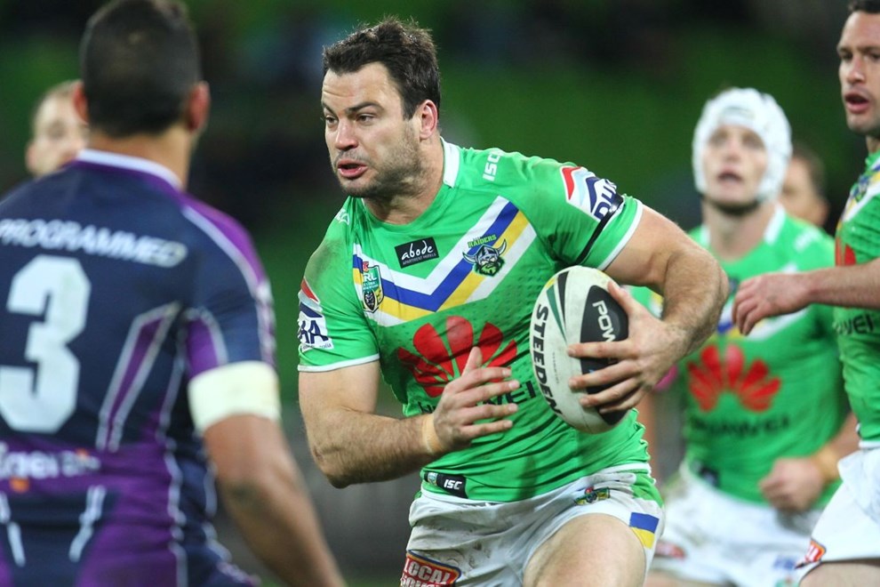 Digital Image by Ian Knight © nrlphotos.com: David Shillington (Canberra Raiders) NRL, Rugby League, Round 19, Melbourne Storm v Canberra Raiders @ AAMI Park, Melbourne, VIC, Saturday July 19th, 2014. 