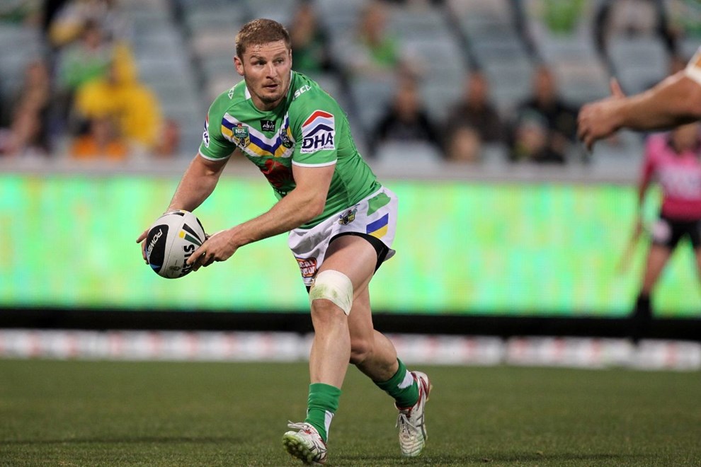 Photo by Jonathan Ng copyright nrlphotos.com : Glen Buttriss during NRL Rugby League, Round 25 Canberra Raiders v Wests Tigers at GIO Stadium, Saturday 30th of August 2014.