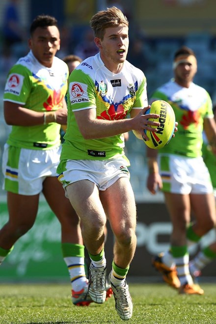 during the Round 23 NYC match between the Canberra Raiders and the Manly Warringah Sea Eagles at GIO Stadium on August 16, 2015 in Canberra, Australia. Digital Image by Mark Nolan.