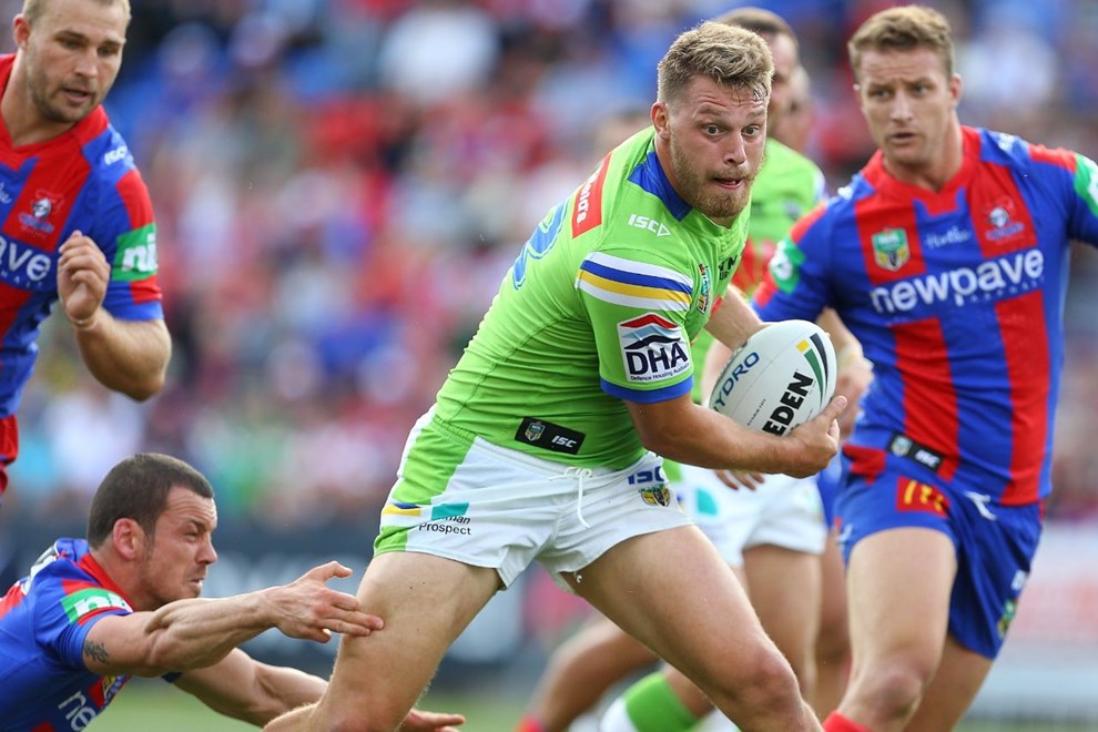 Elliot Whitehead Competition - NRL Premiership Round - Round 03 Teams - Newcastle Knights V Canberra Raiders - 19th of March 2016 Venue - Hunter Stadium, Broadmeadow, Newcastle NSW Photographer - Paul Barkley
