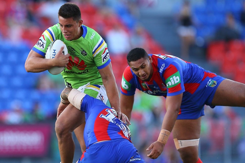 Joseph Tapine Competition - NRL Premiership Round - Round 03 Teams - Newcastle Knights V Canberra Raiders - 19th of March 2016 Venue - Hunter Stadium, Broadmeadow, Newcastle NSW Photographer - Paul Barkley