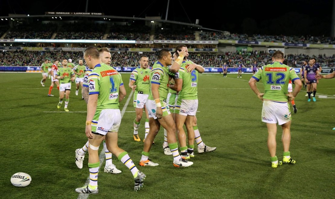 Competition - NRL Premiership.Date  -   August 15th 2016.Teams - Canberra Raiders v Melbourne Storm.at - GIO Stadium.Pic Grant Trouville @ NRL Photos.