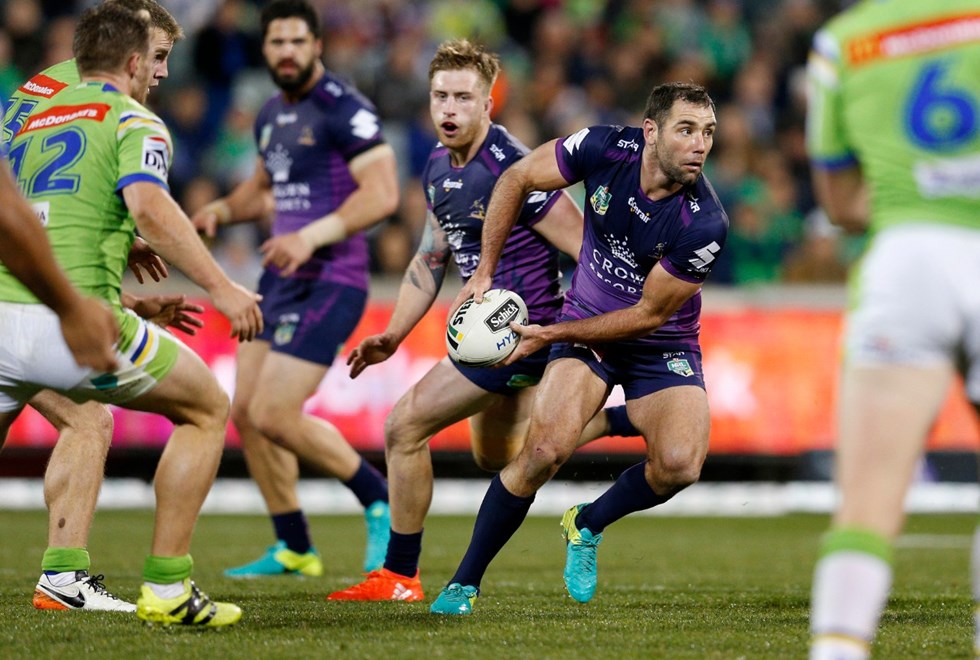 Competition - NRL Premiership.Date  -   August 15th 2016.Teams - Canberra Raiders v Melbourne Storm.at - GIO Stadium.Pic Grant Trouville @ NRL Photos.