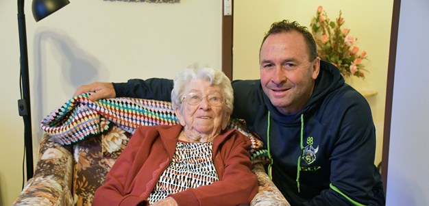 98-year-old Myrtle meets Raider 98