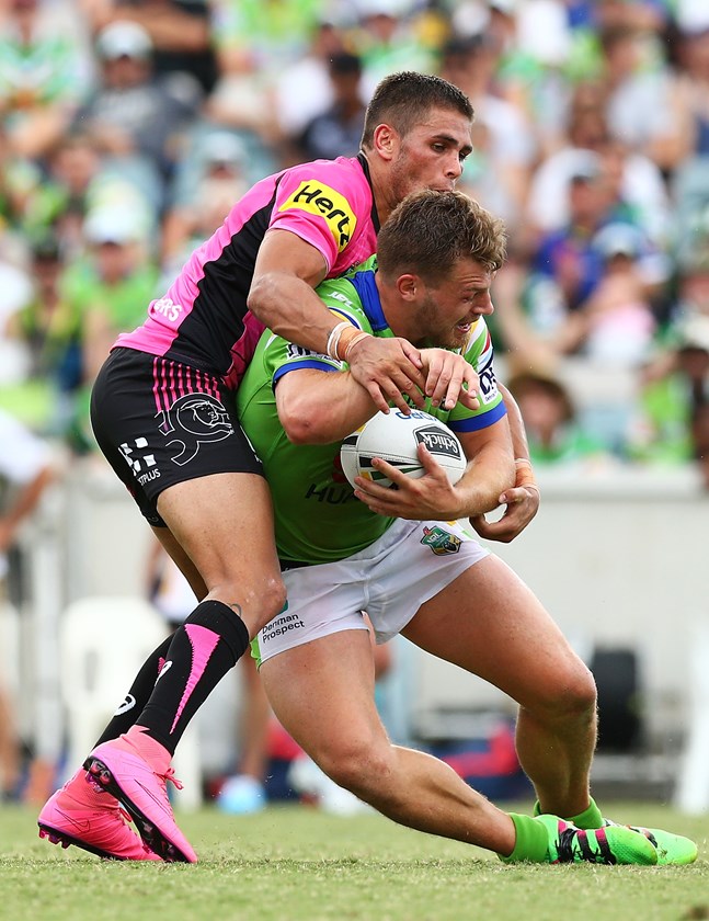 2016 v Panthers: Elliott Whitehead makes his Raiders debut in Round 1, 2016