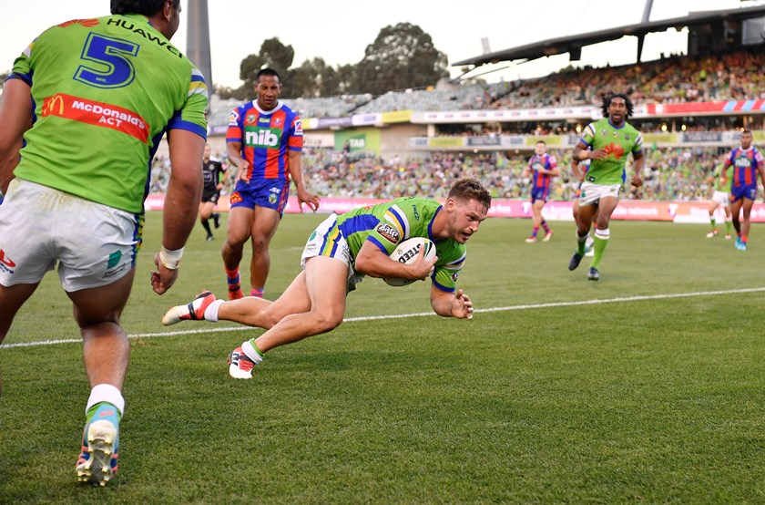 2018 v Knights: Whitehead scored two tries in Round 2 against the Knights last year
