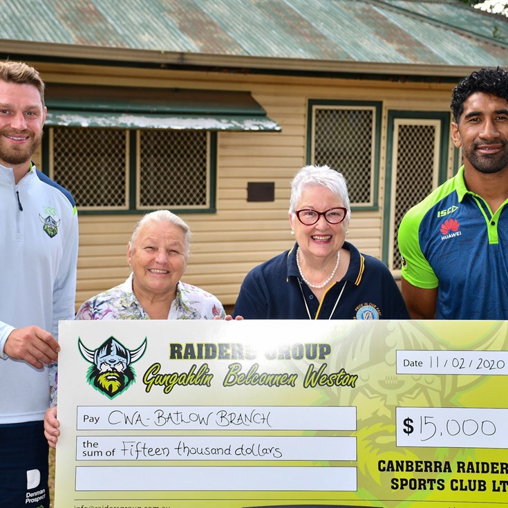 Raiders Clubs donate $15,000 to Batlow CWA